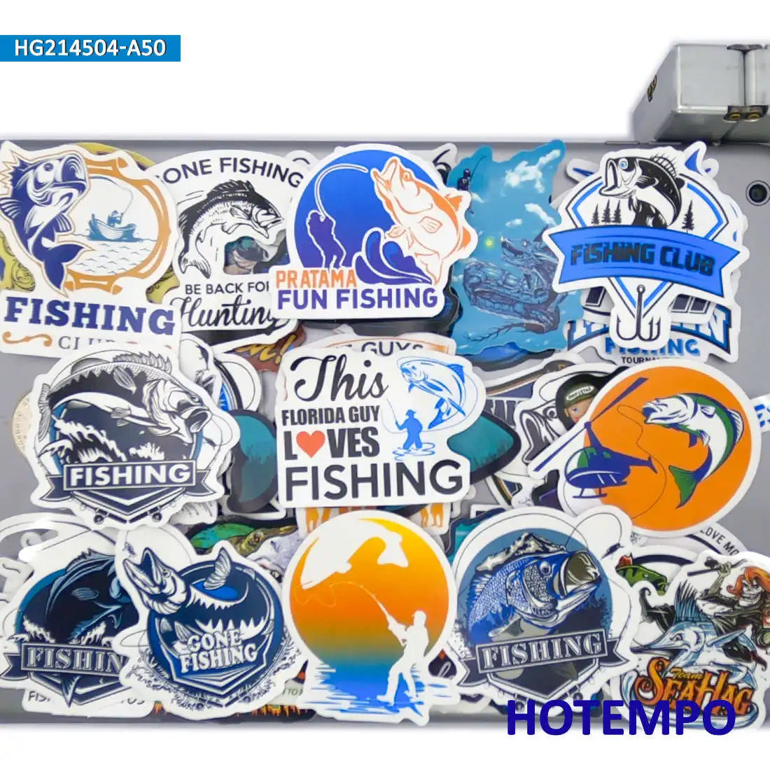 20/30/50Pieces Fisherman Style Go Fishing Stickers for Boats Fish Box Luggage Scrapbook Car Motorcycle Phone Laptop Sticker Toys Bobber Bargain