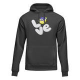 Love Fishing Blue Blowfish Globe Unisex Hoodie