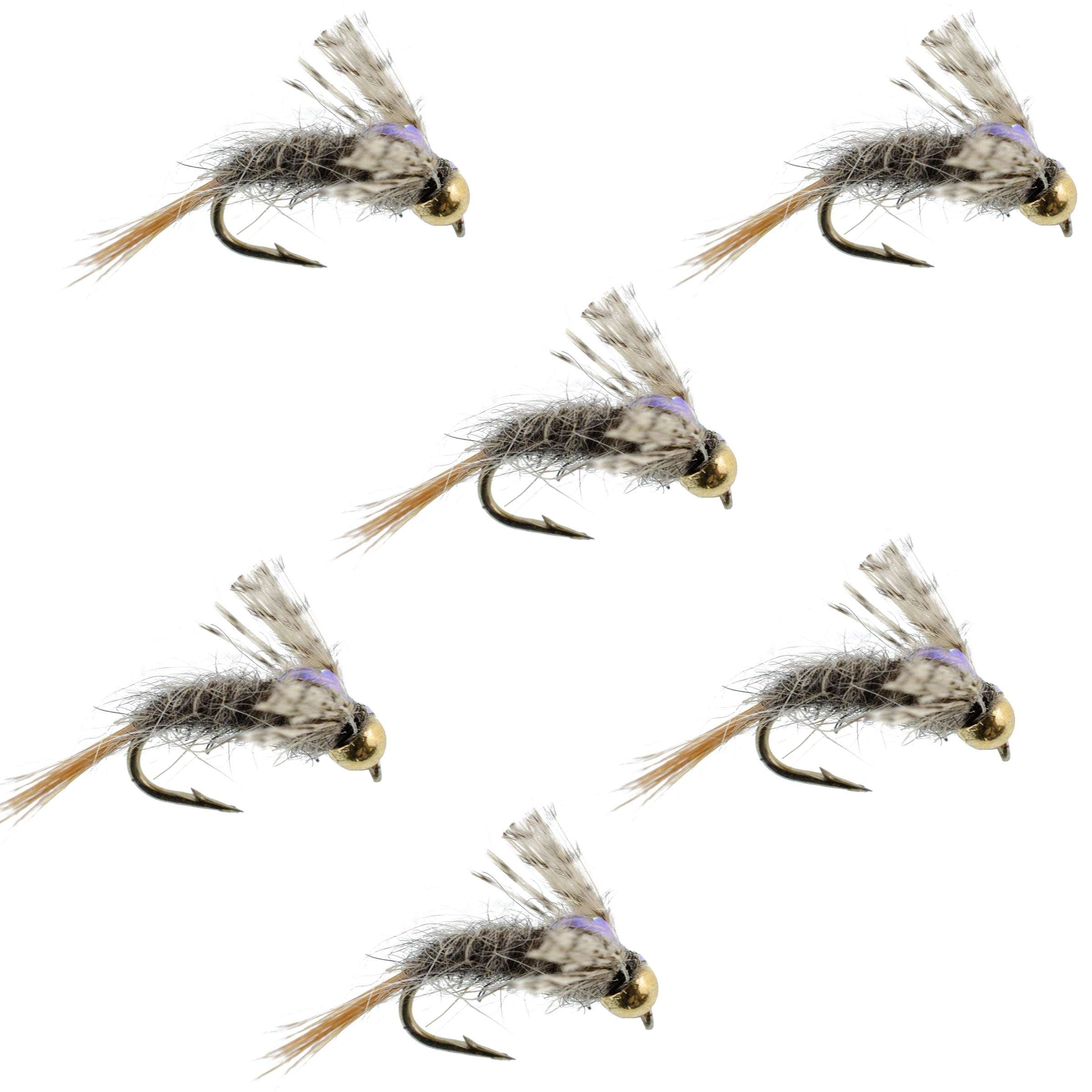 Moscas de pesca húmedas Barrs Baetis Emerger BWO - 6 moscas anzuelo tamaño 14
