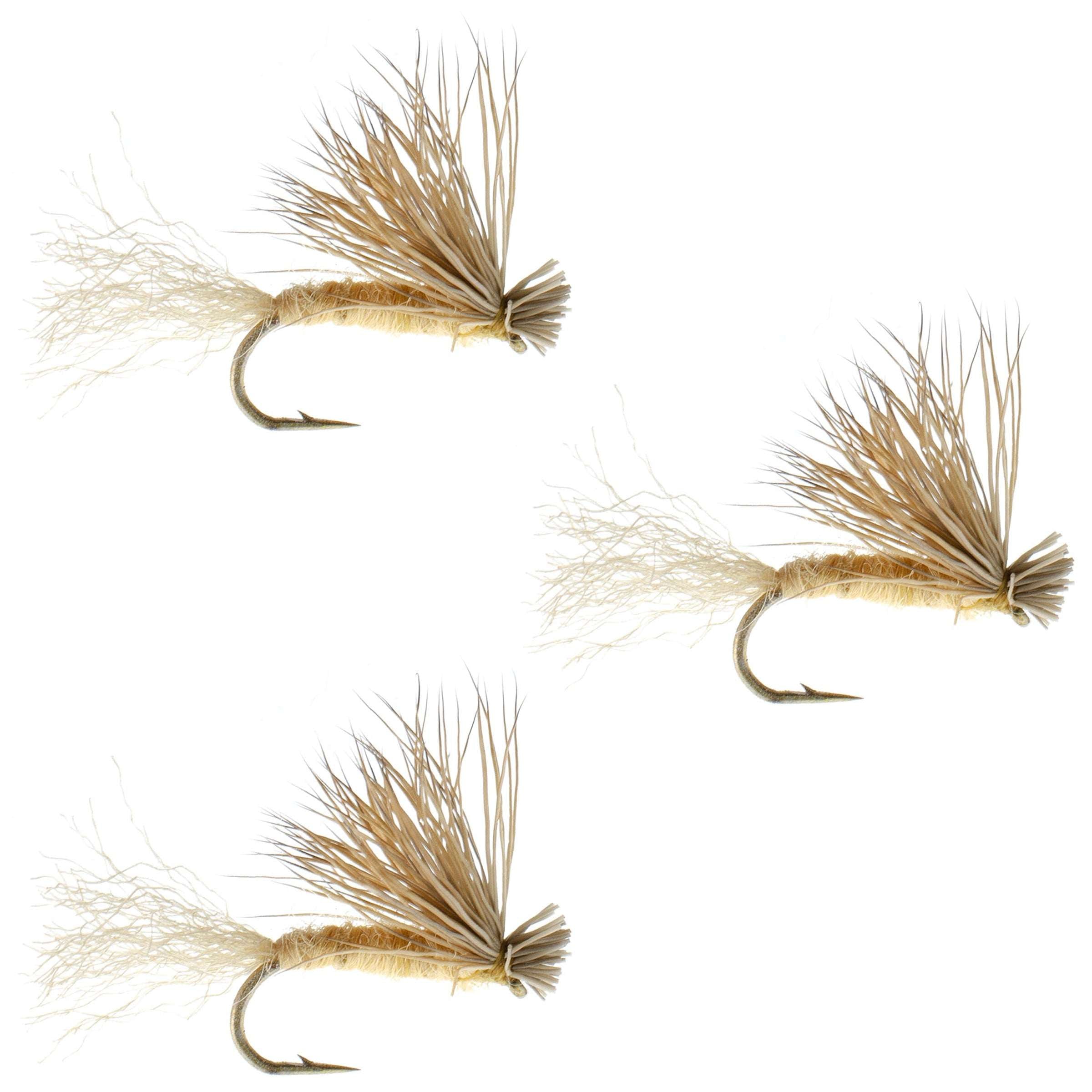 Paquete de 3 moscas emergentes para caddis Tan X sin rebaba - Tamaño 14