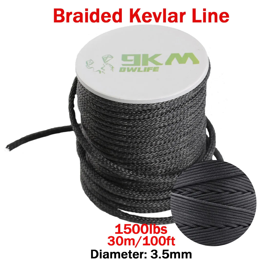 50Lbs-2000Lbs Black Kevlar Line Braided Fishing Assist Line High Tensile Strength Tactical Rope KiteRefractory Backpacking Cord Bobber Bargain