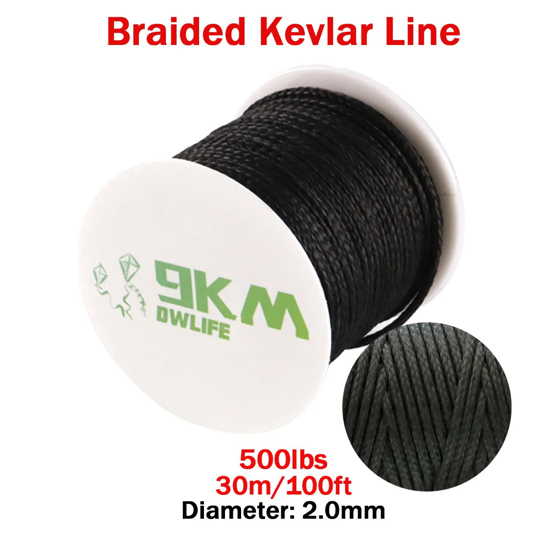 50Lbs-2000Lbs Black Kevlar Line Braided Fishing Assist Line High Tensile Strength Tactical Rope KiteRefractory Backpacking Cord Bobber Bargain