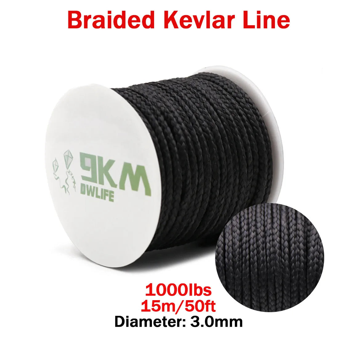 50Lbs-2000Lbs Black Kevlar Line Braided Fishing Assist Line High Tensile Strength Tactical Rope KiteRefractory Backpacking Cord Bobber Bargain