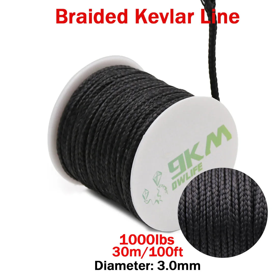 50Lbs-2000Lbs Black Kevlar Line Braided Fishing Assist Line High Tensile Strength Tactical Rope KiteRefractory Backpacking Cord Bobber Bargain