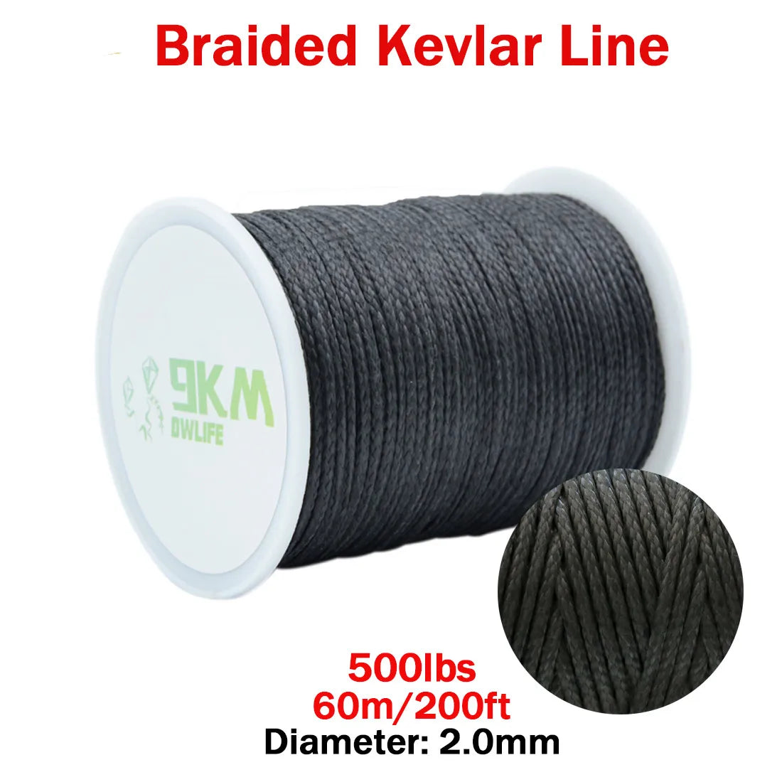 50Lbs-2000Lbs Black Kevlar Line Braided Fishing Assist Line High Tensile Strength Tactical Rope KiteRefractory Backpacking Cord Bobber Bargain