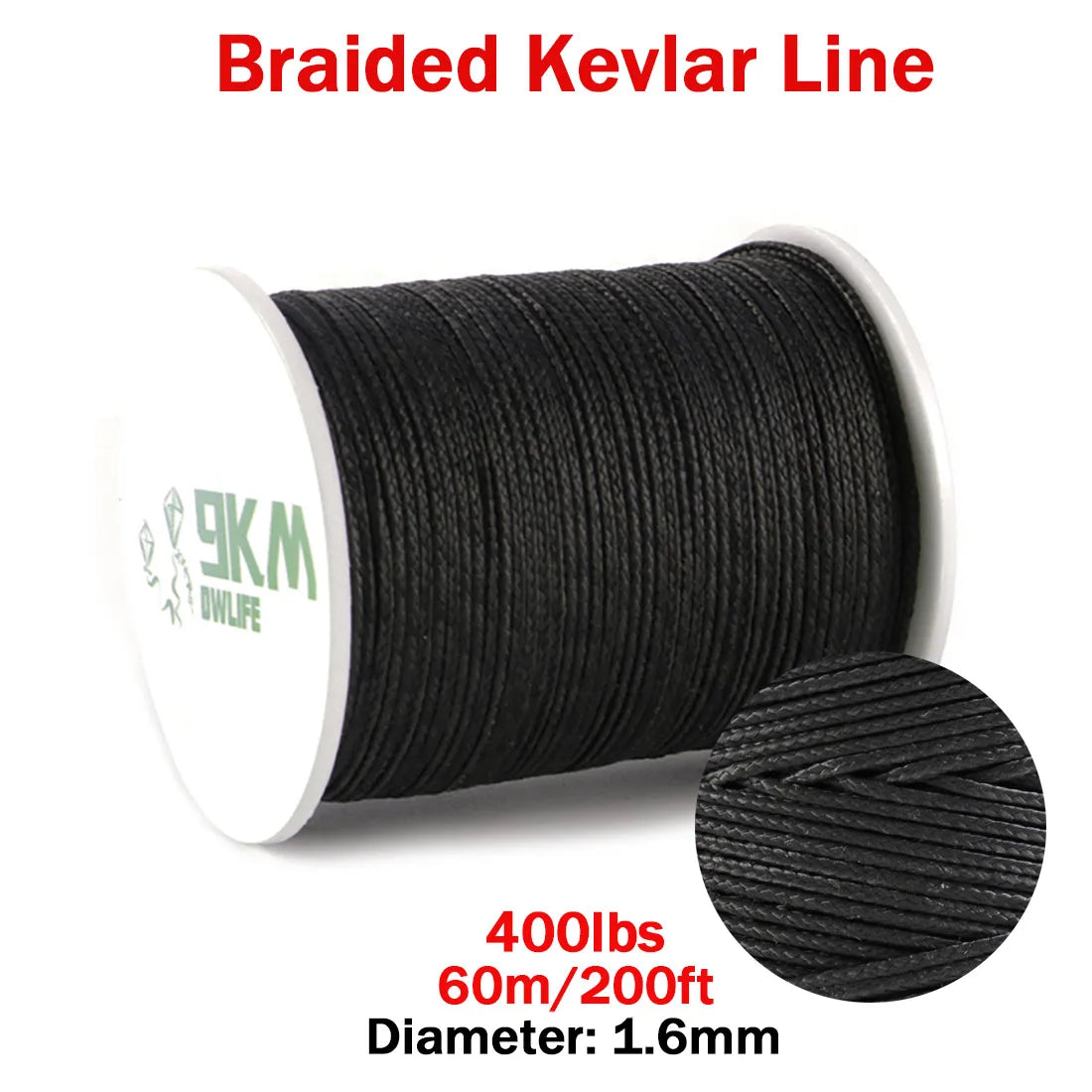 50Lbs-2000Lbs Black Kevlar Line Braided Fishing Assist Line High Tensile Strength Tactical Rope KiteRefractory Backpacking Cord Bobber Bargain