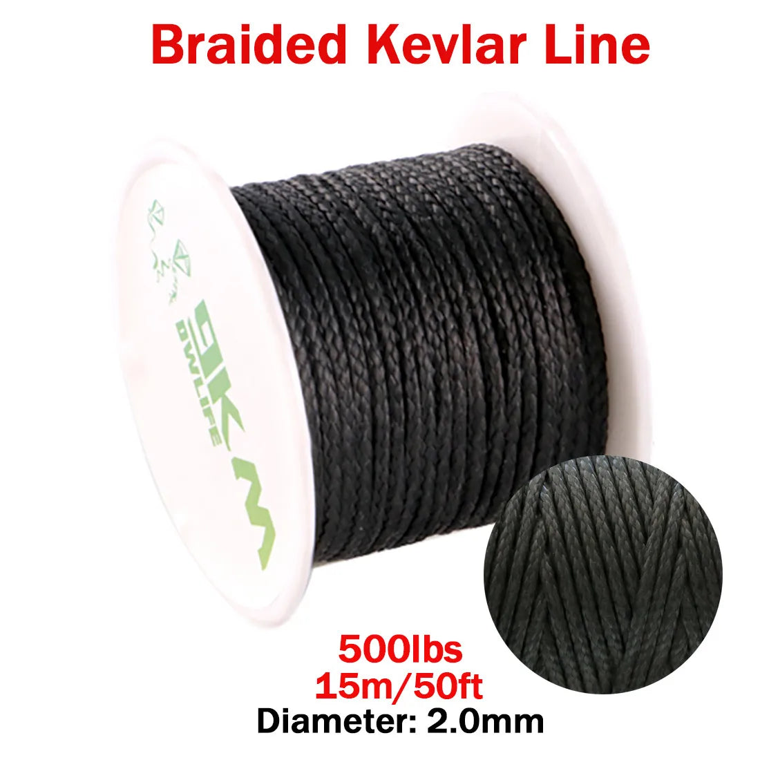 50Lbs-2000Lbs Black Kevlar Line Braided Fishing Assist Line High Tensile Strength Tactical Rope KiteRefractory Backpacking Cord Bobber Bargain