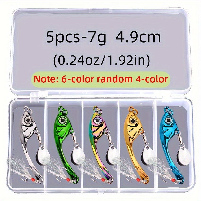 5pcs/set Premium Metal Spinner Lure with Vib Tail Bobber Bargain