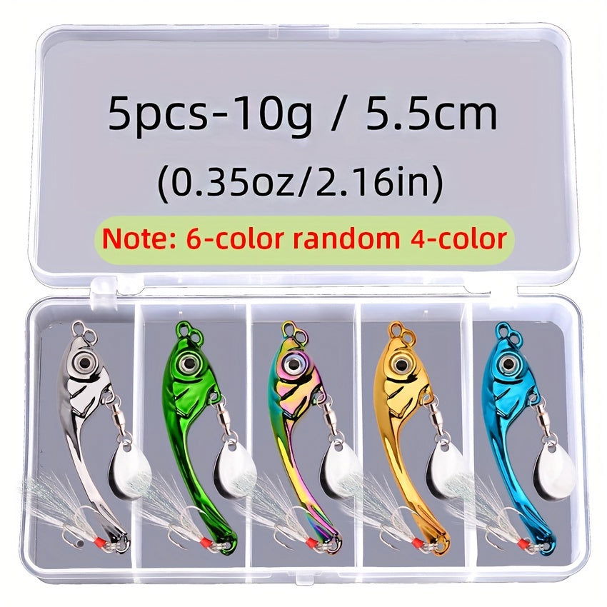 5pcs/set Premium Metal Spinner Lure with Vib Tail Bobber Bargain