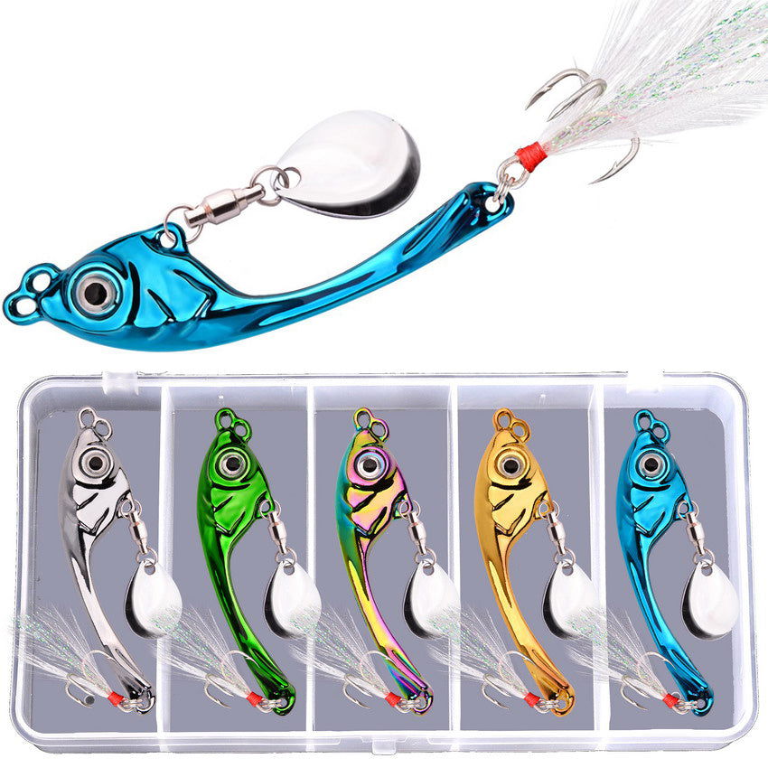 5pcs/set Premium Metal Spinner Lure with Vib Tail Bobber Bargain