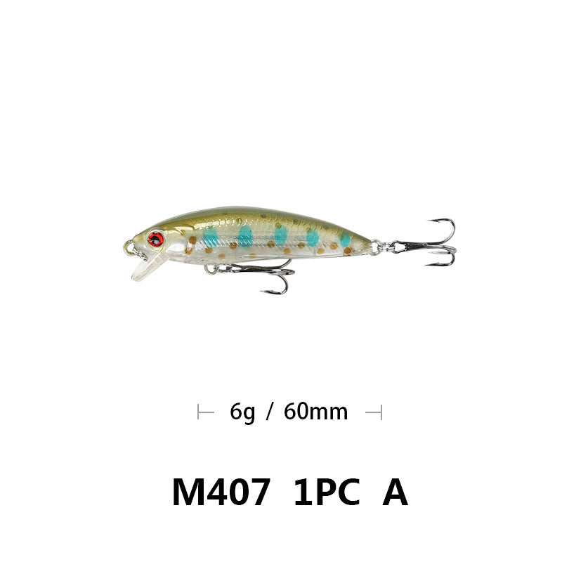 6cm57g Floating Mino Lure Fresh Water Topmouth Culter Weever Mandarin Fish Lure Simulation Bait M407 Bobber Bargain