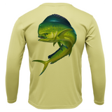 Key West, FL Action Mahi Men's Long Sleeve UPF 50+ Dry-Fit Shirt