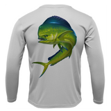 Key West, FL Action Mahi Men's Long Sleeve UPF 50+ Dry-Fit Shirt
