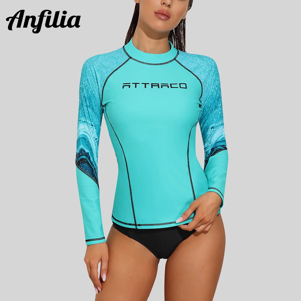 Anfilia Women's Long Sleeve Swim Top (UPF 50) Bobber Bargain