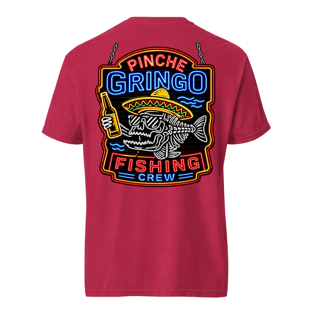 Pinche Gringo Fishing Crew Neon Sign Shirt