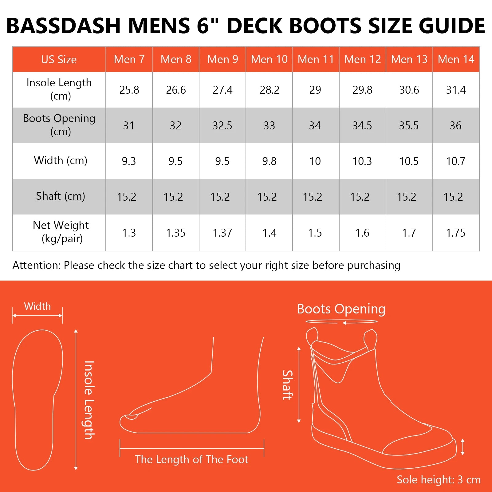 Bassdash AnchorGrip Waterproof Deck Boots (Men's, 6