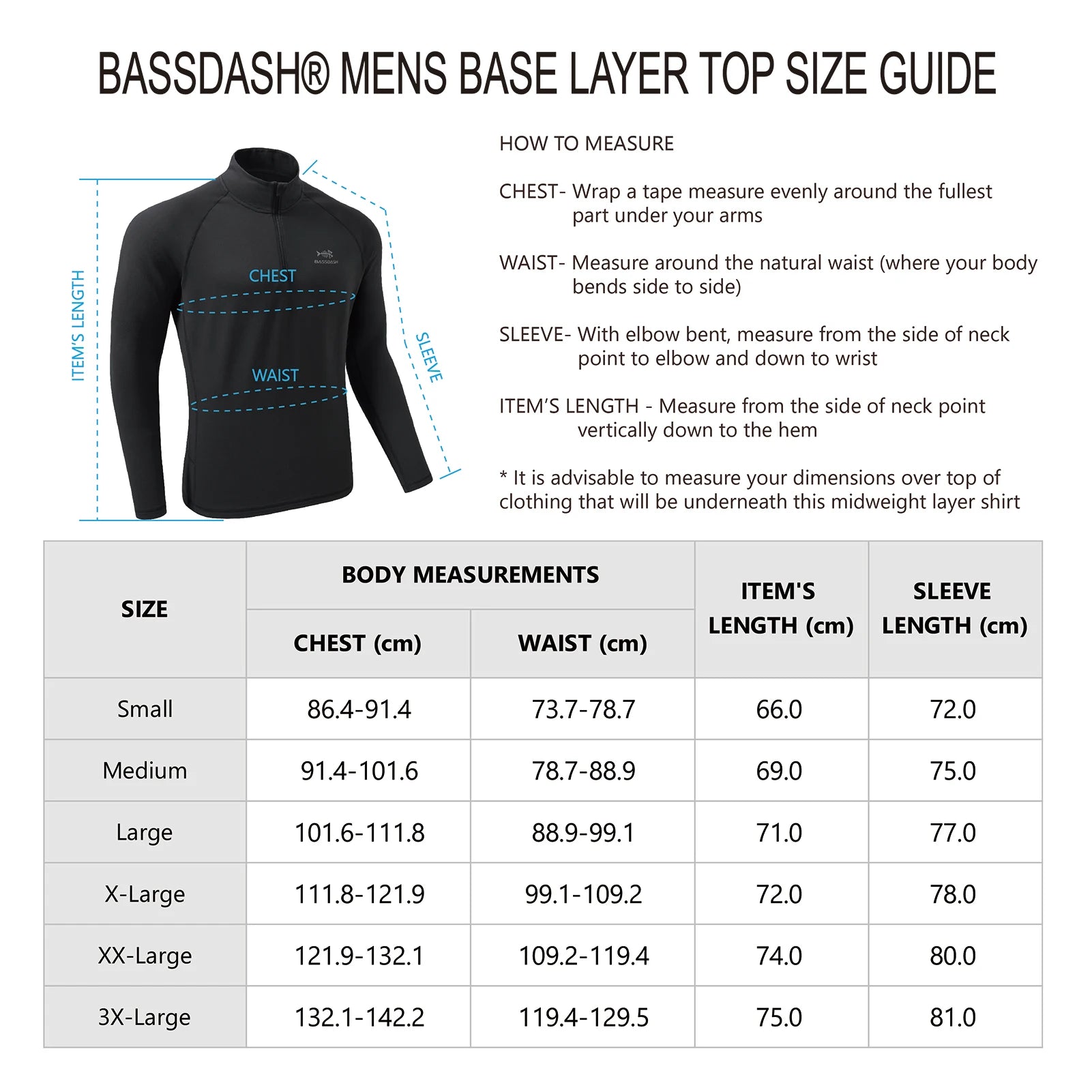 Bassdash Men's Midweight Thermal Base Layer 1/4 Zip Pullover Shirt Underwear Top Warm Ultra Soft Quick Dry FS20M Bobber Bargain