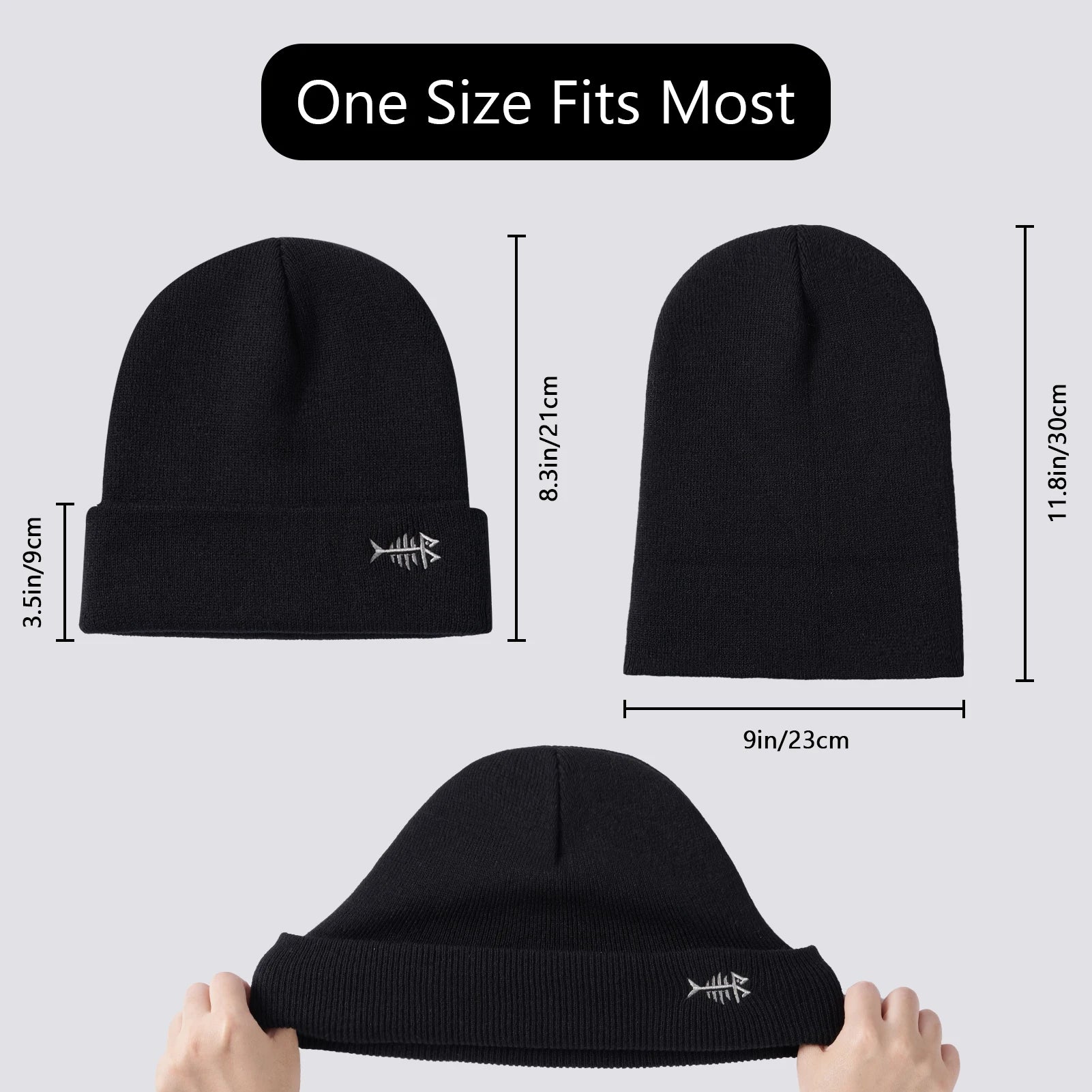 Bassdash Winter Stretchy Knit Beanie Hats Soft Warm for Men Women Lightweight Stylish Unisex Cuffed Beanies Bobber Bargain