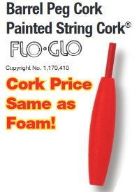 Betts Flo-Glo Peg and String Cork (3 Pc) Bobber Bargain