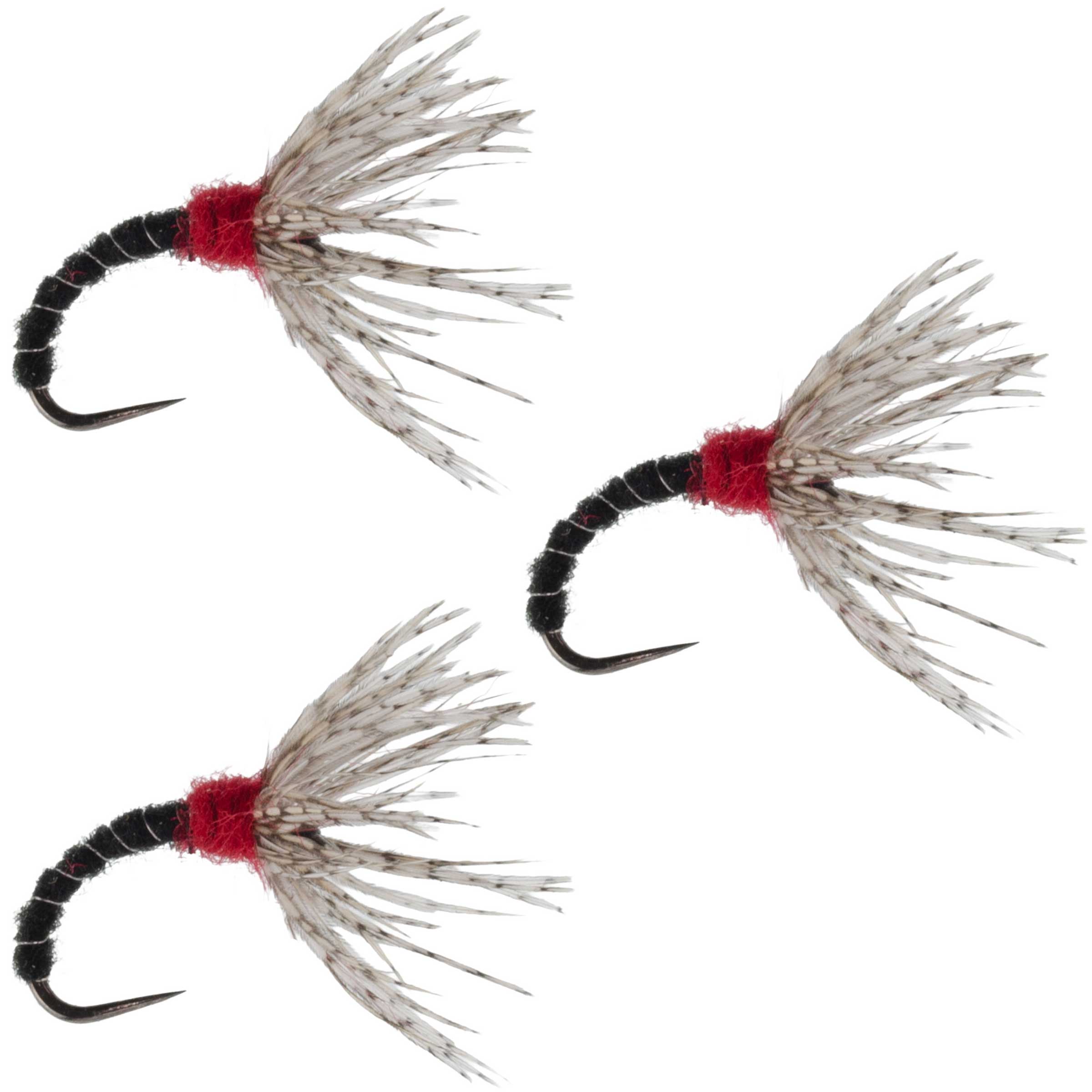 3 paquetes de Sakasa Kebari cebra negra - Moscas Tenkara - Tamaño 12