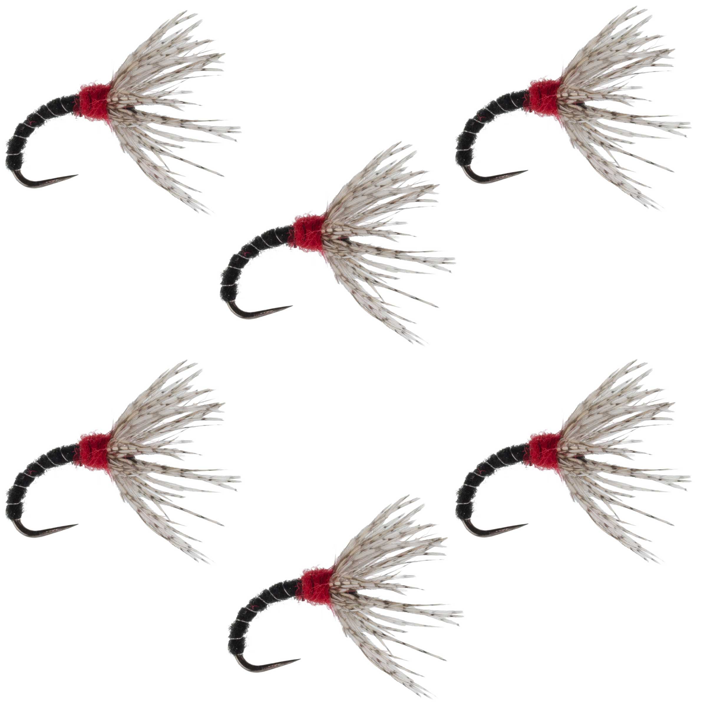 Sakasa Kebari Cebra Negra - 6 Moscas Tenkara - Talla 16