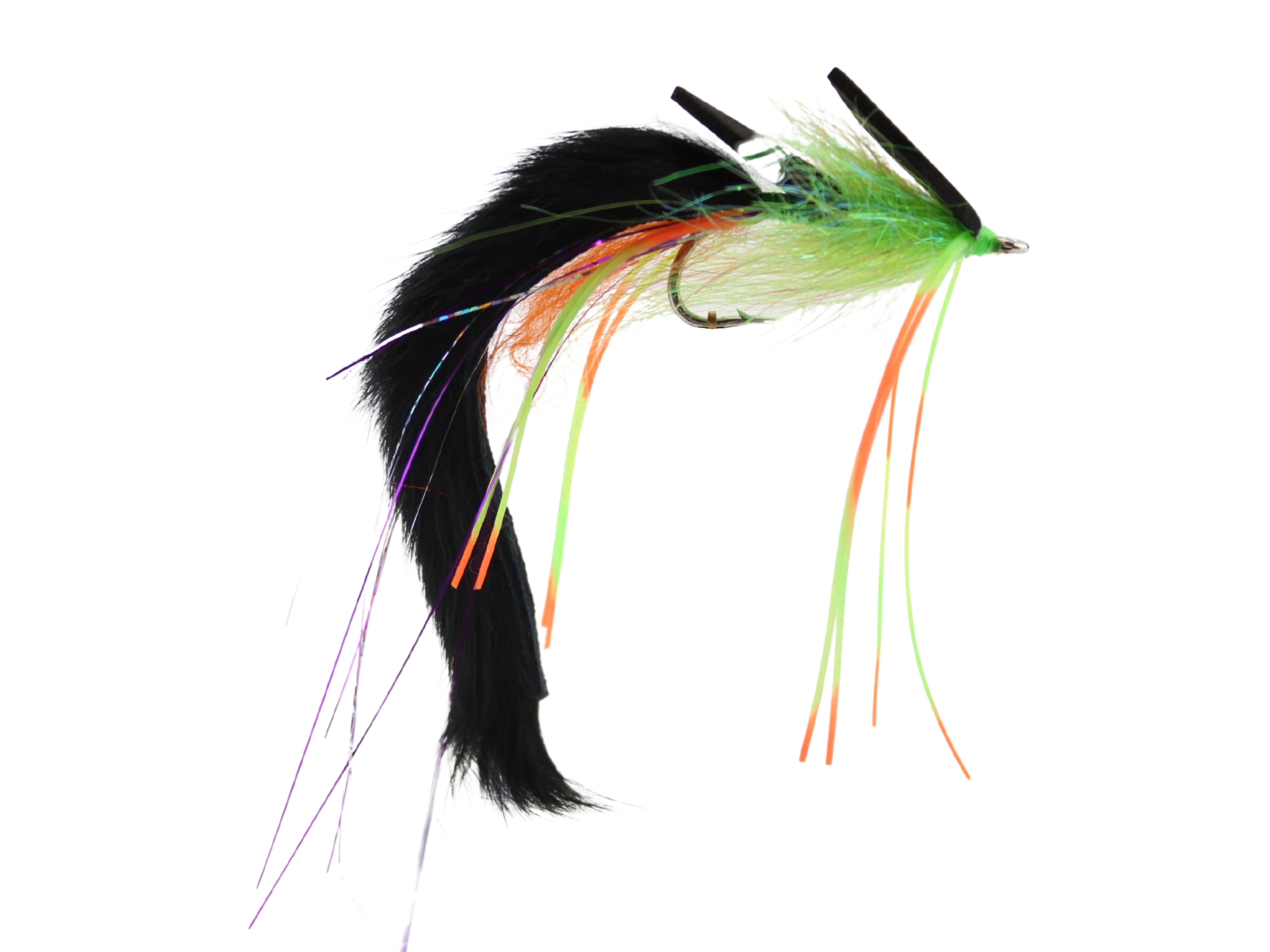 Black and Chartreuse Saltwater EP Foam Diver, size 2/0 | Qty. 2 | Wild Water Fly Fishing