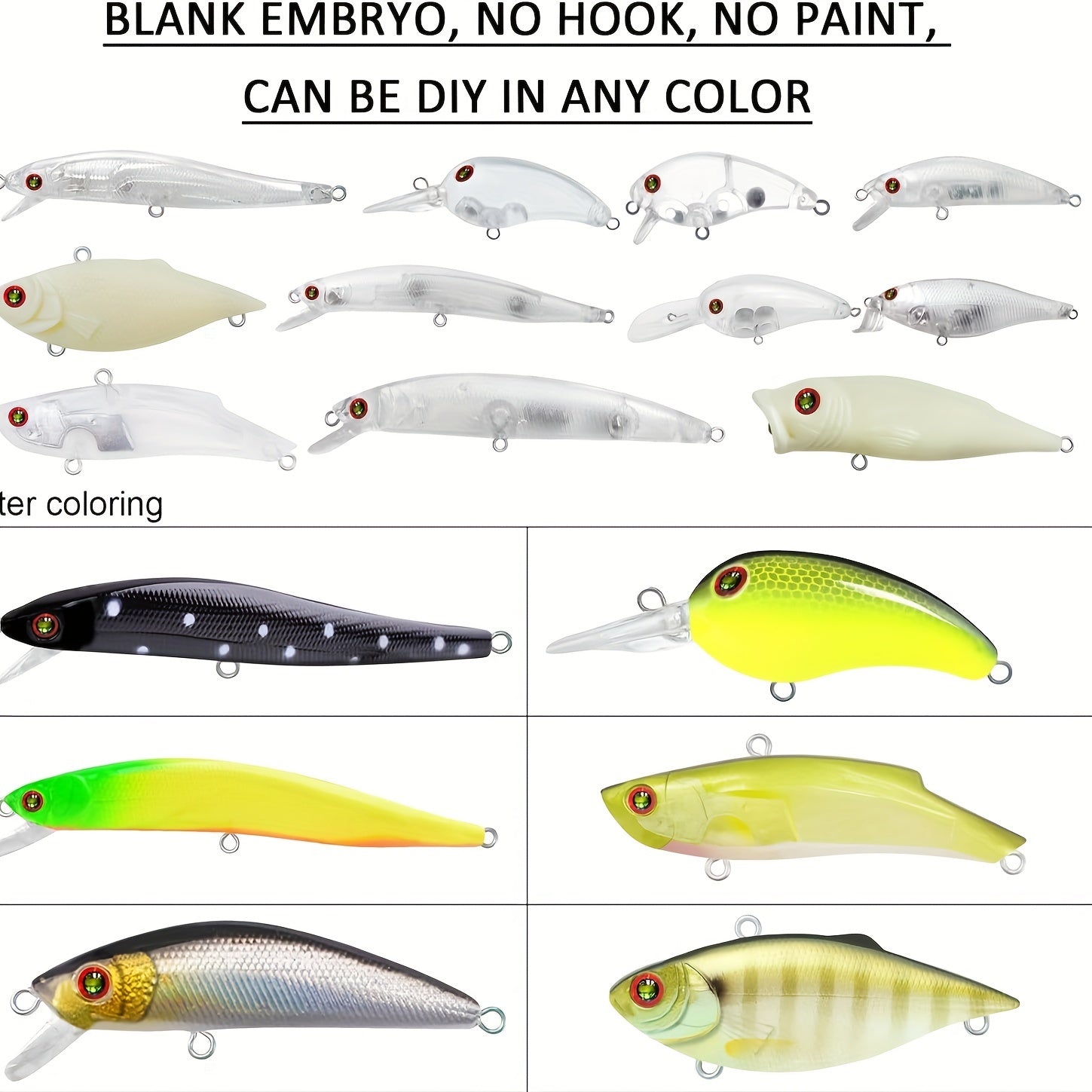 Blank Fishing Lure Set (30pcs) Bobber Bargain