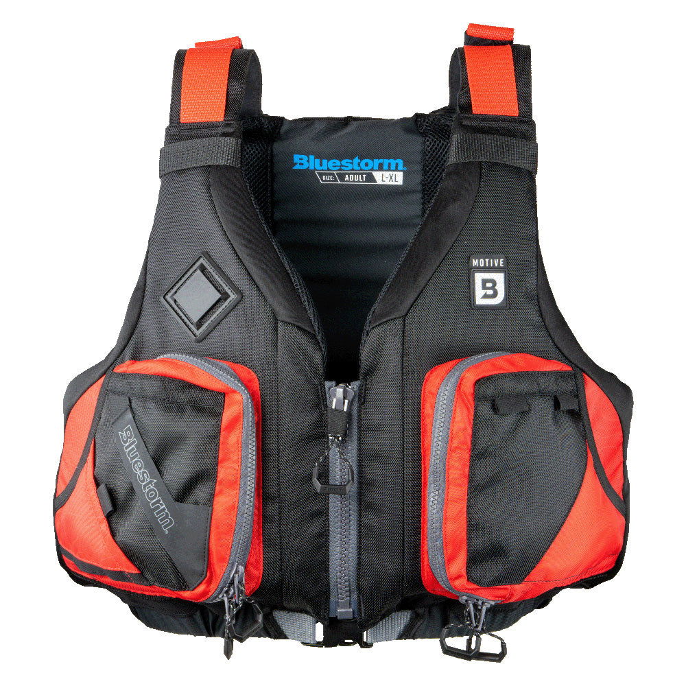 Bluestorm Motive Kayak Fishing Vest - Nitro Red Bobber Bargain