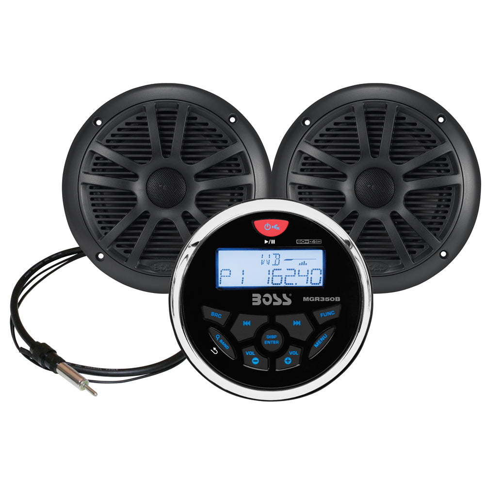 Boss Audio Marine Stereo & Speaker Kit (MCKGB350W.6, 6.5