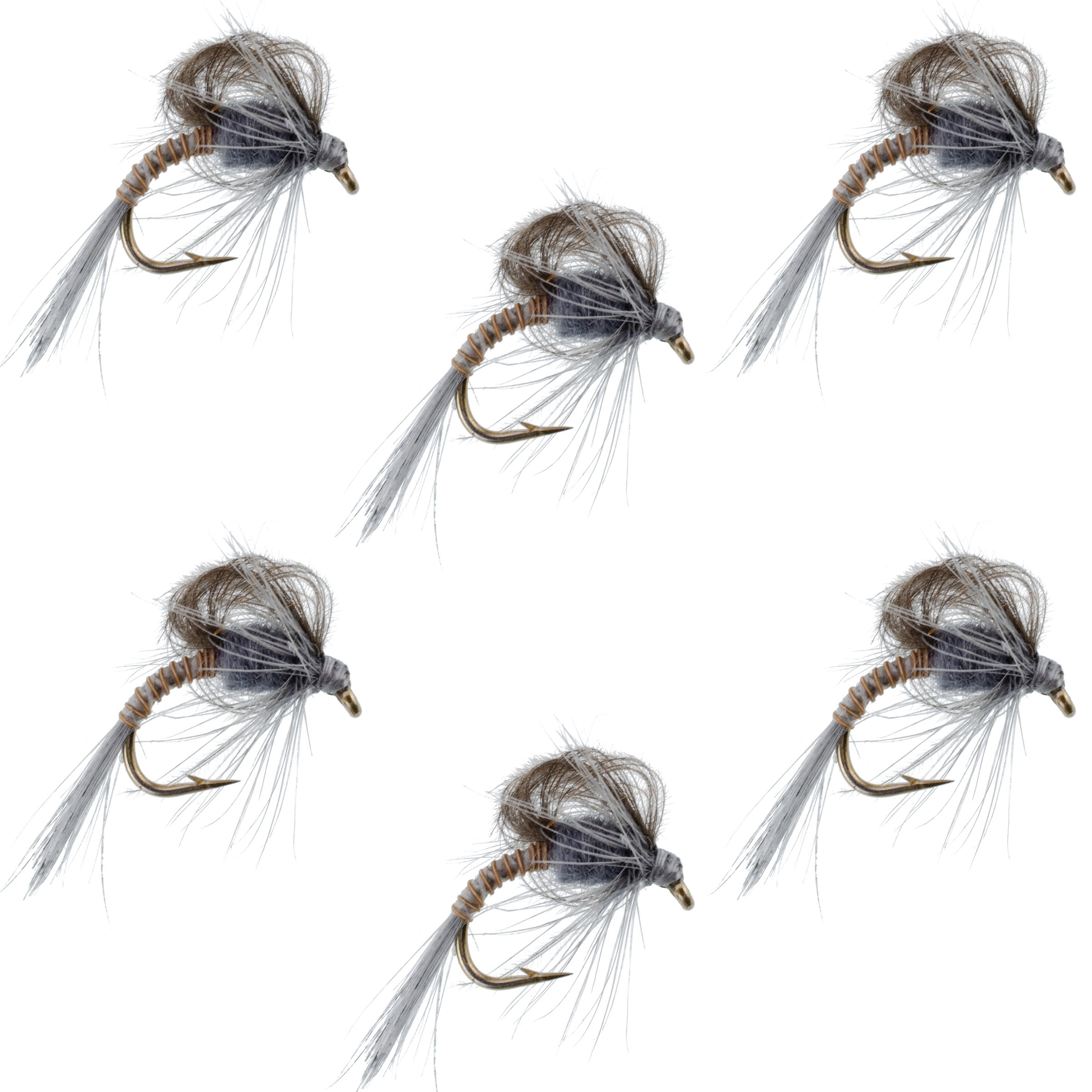 CDC Loop Wing Adams Emerger Fly 6 Flies - Hook Size 12