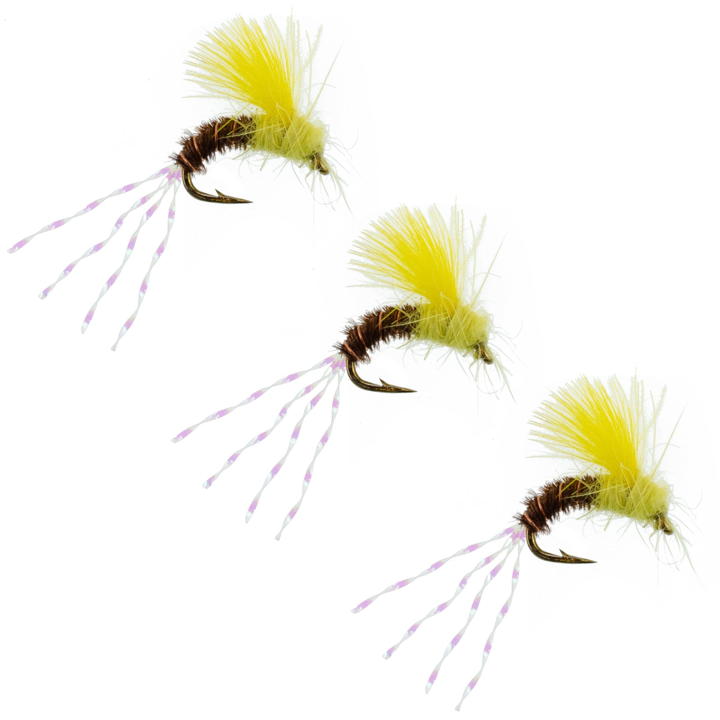 Paquete de 3 moscas de pesca CDC Pale Morning Dun Emerger PMD Talla 16