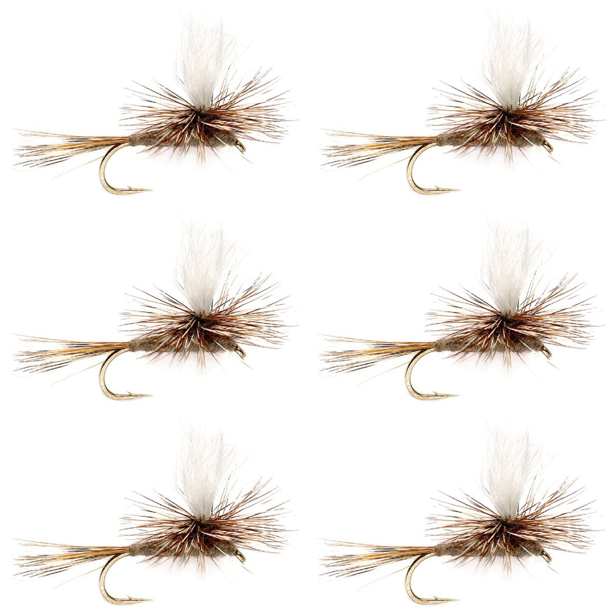 Adams Parachute Clásica - 6 Moscas Anzuelo Talla 14