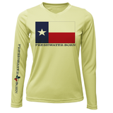 DFW, TX Flag Freshwater Born Women's Long Sleeve UPF 50+ Dry-Fit Shirt