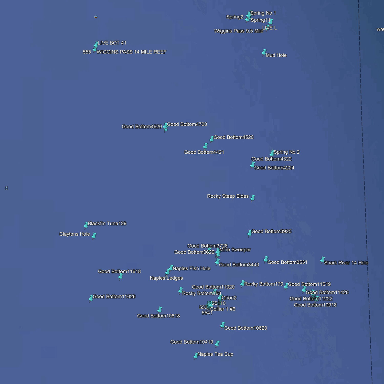 Cape Coral & Naples Fishing Spots - Coastal Numbers
