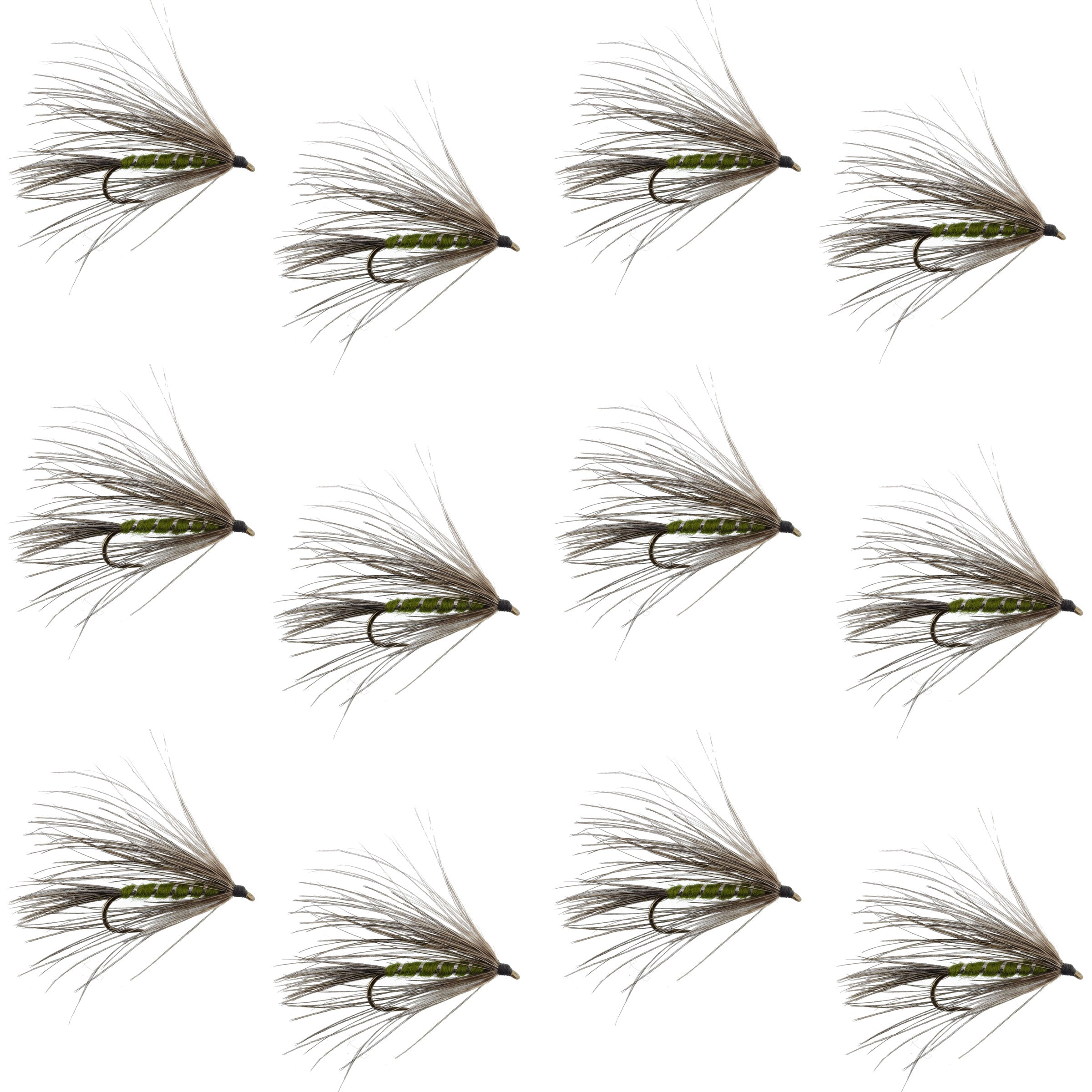 Mouche noyée Carey Special Soft Hackle Grouse and Olive - 12 mouches, hameçon taille 10
