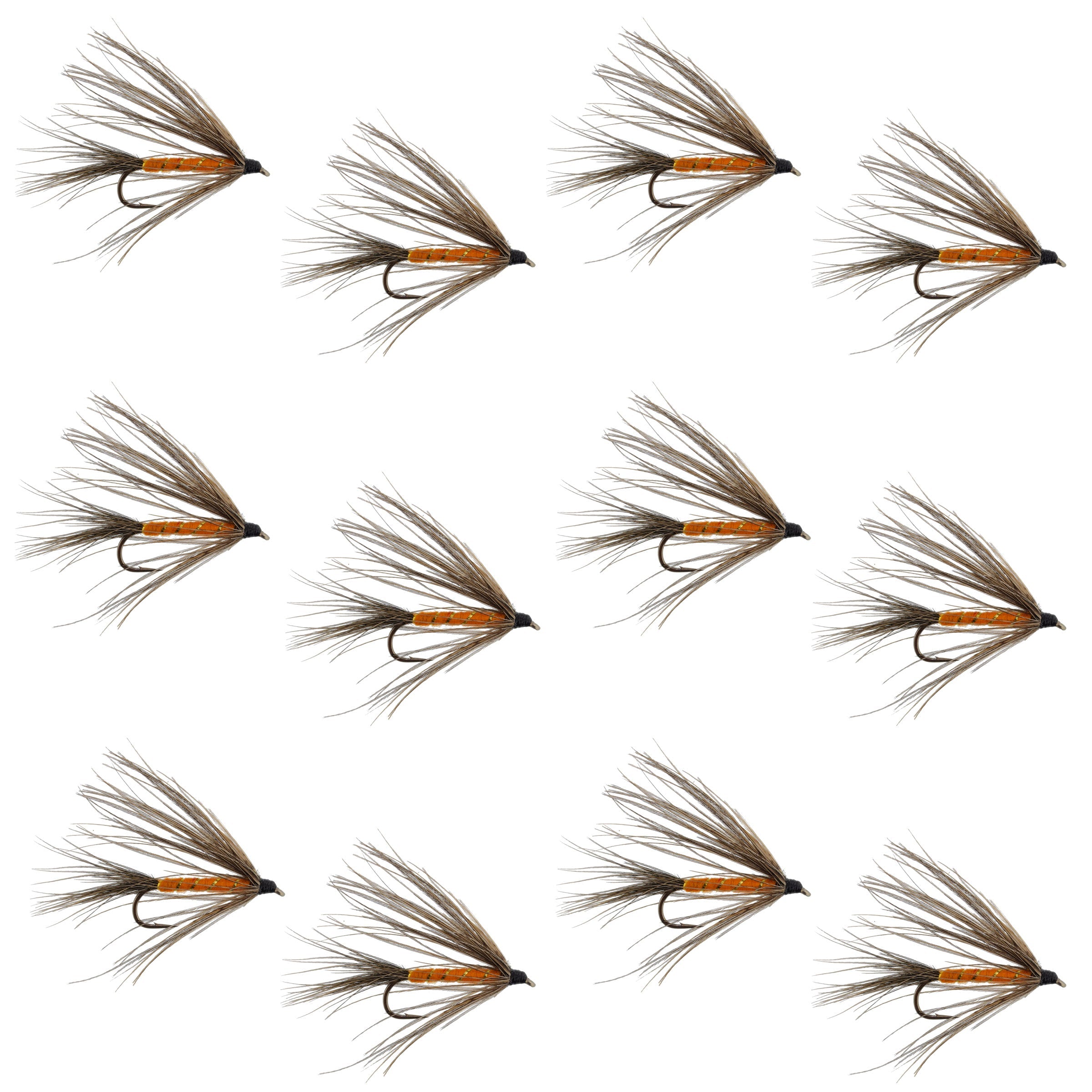Mouche noyée Carey Special Soft Hackle Grouse and Orange – 12 mouches, hameçon taille 10