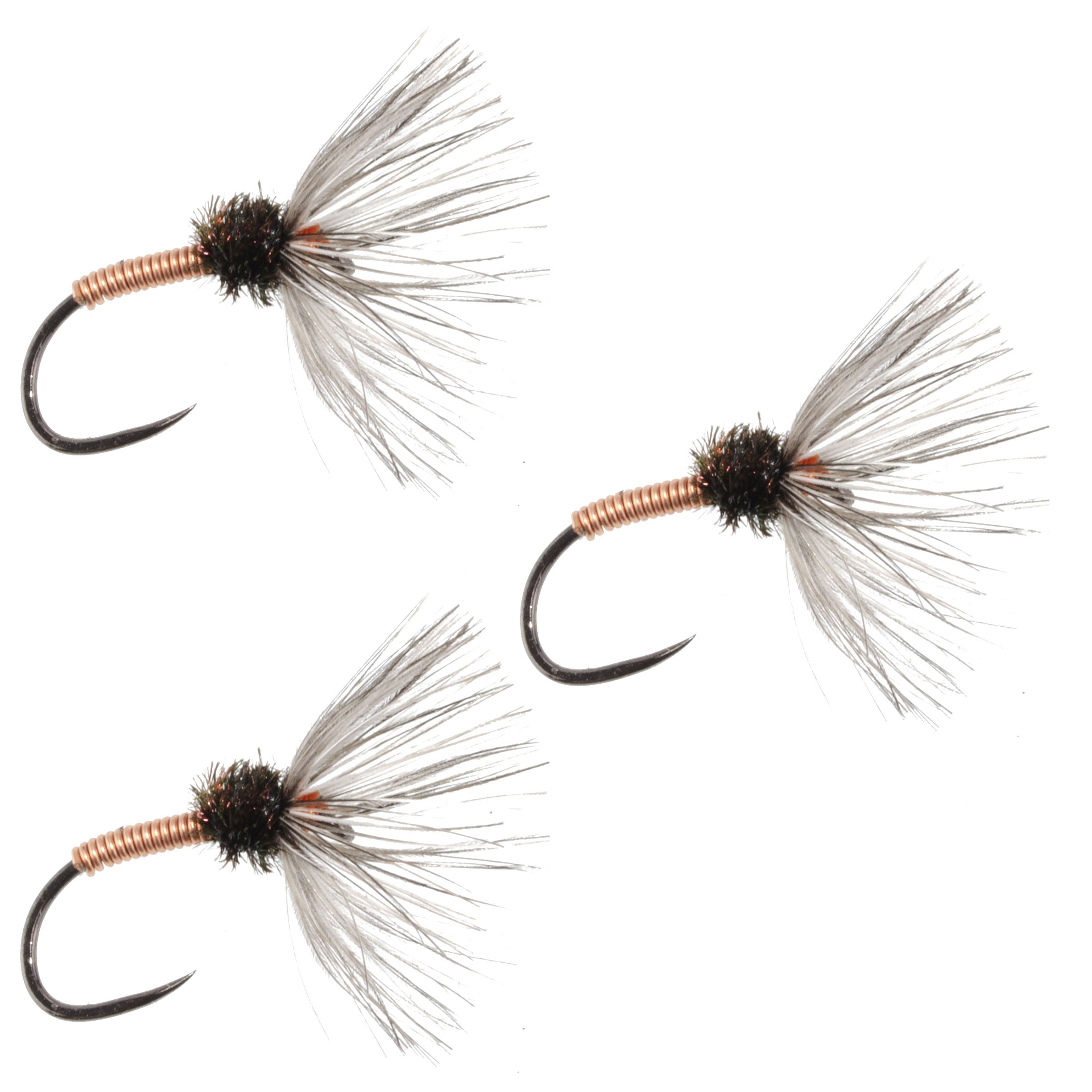 Paquete de 3 moscas Sakasa Kebari de cobre para Tenkara - Tamaño 14