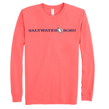 Saltwater Born Men's Linear Logo Cotton Long Sleeve Shirt