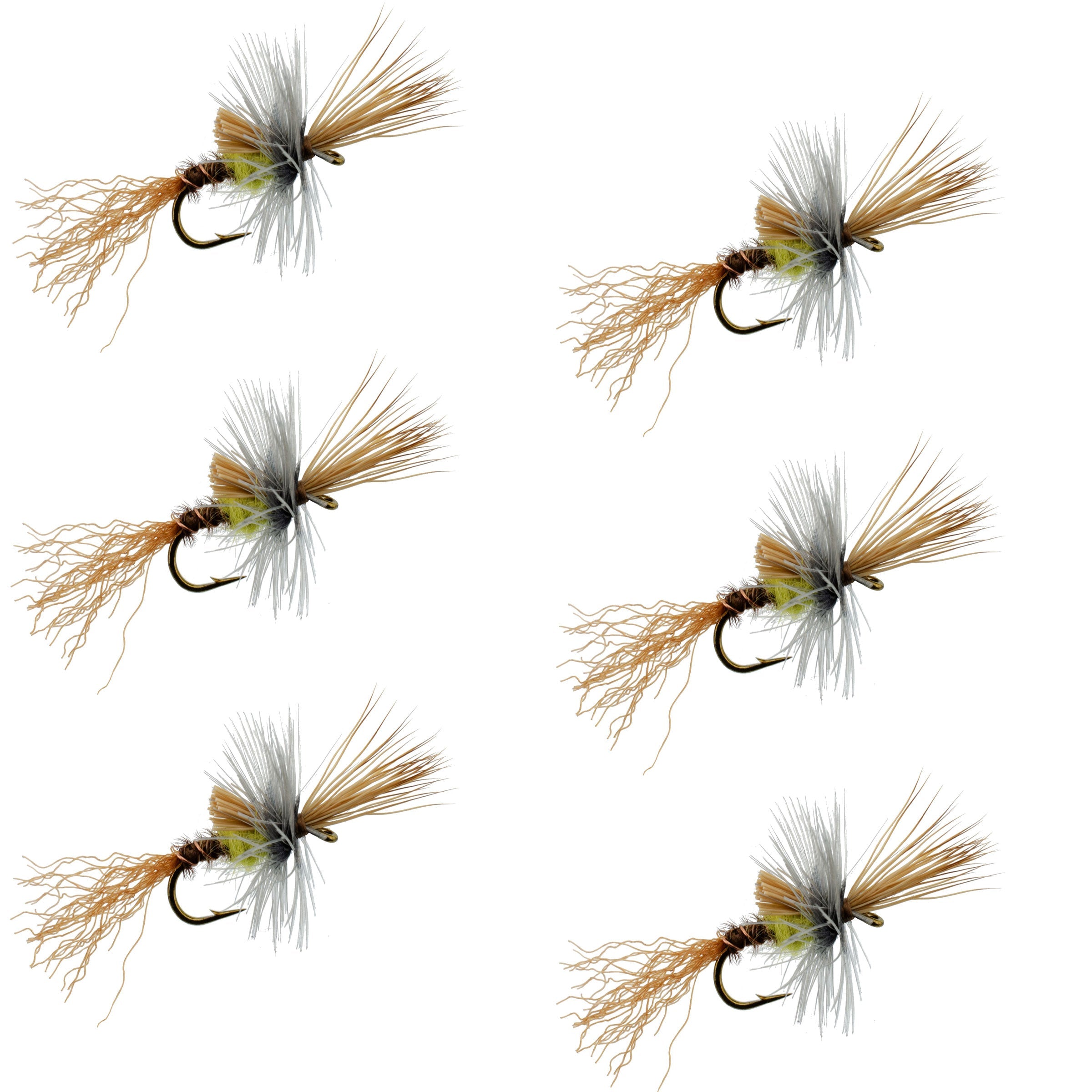 Mouche de mai émergente Pale Morning Dun PMD, 6 mouches, hameçon taille 18