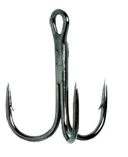 Eagle Claw Treble Hook (Round Bend, 3X Black Platinum, 5ct) Bobber Bargain