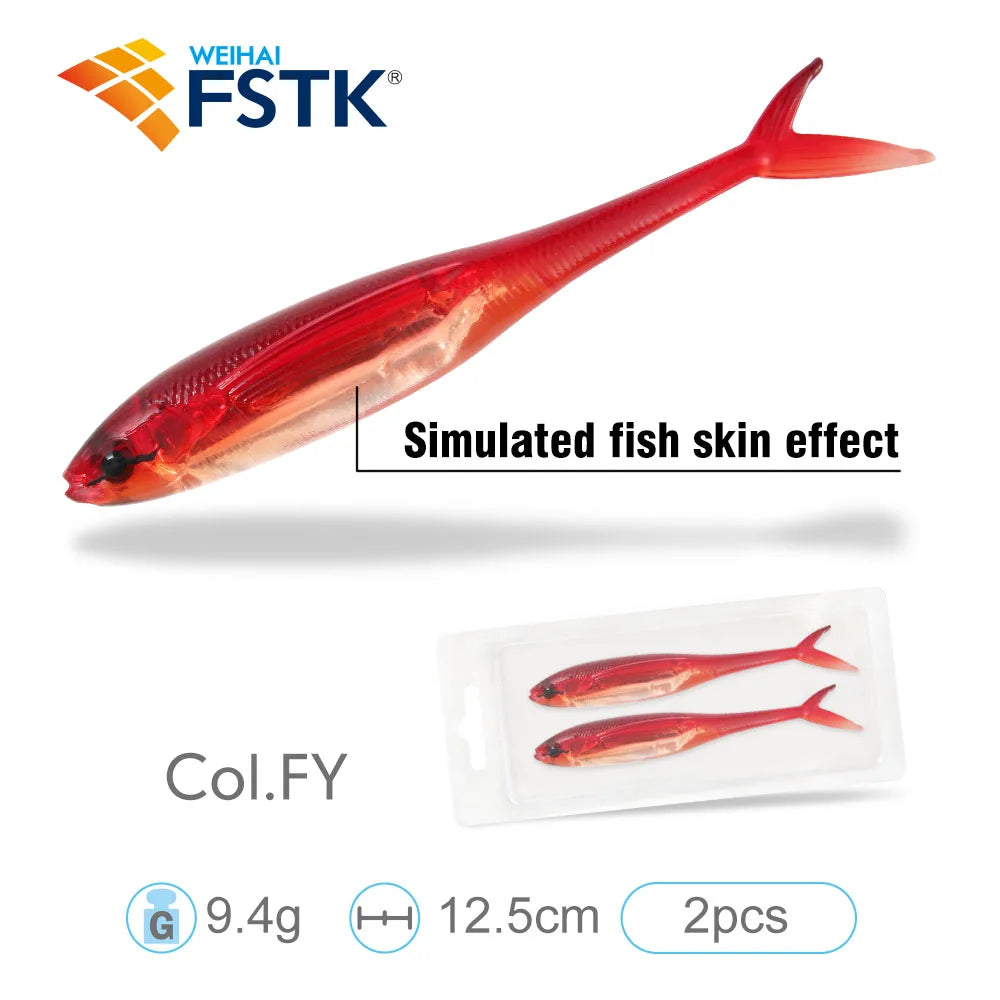 FSTK Realistic Swimbait Minnow (2-Pack, 9.4g) Bobber Bargain