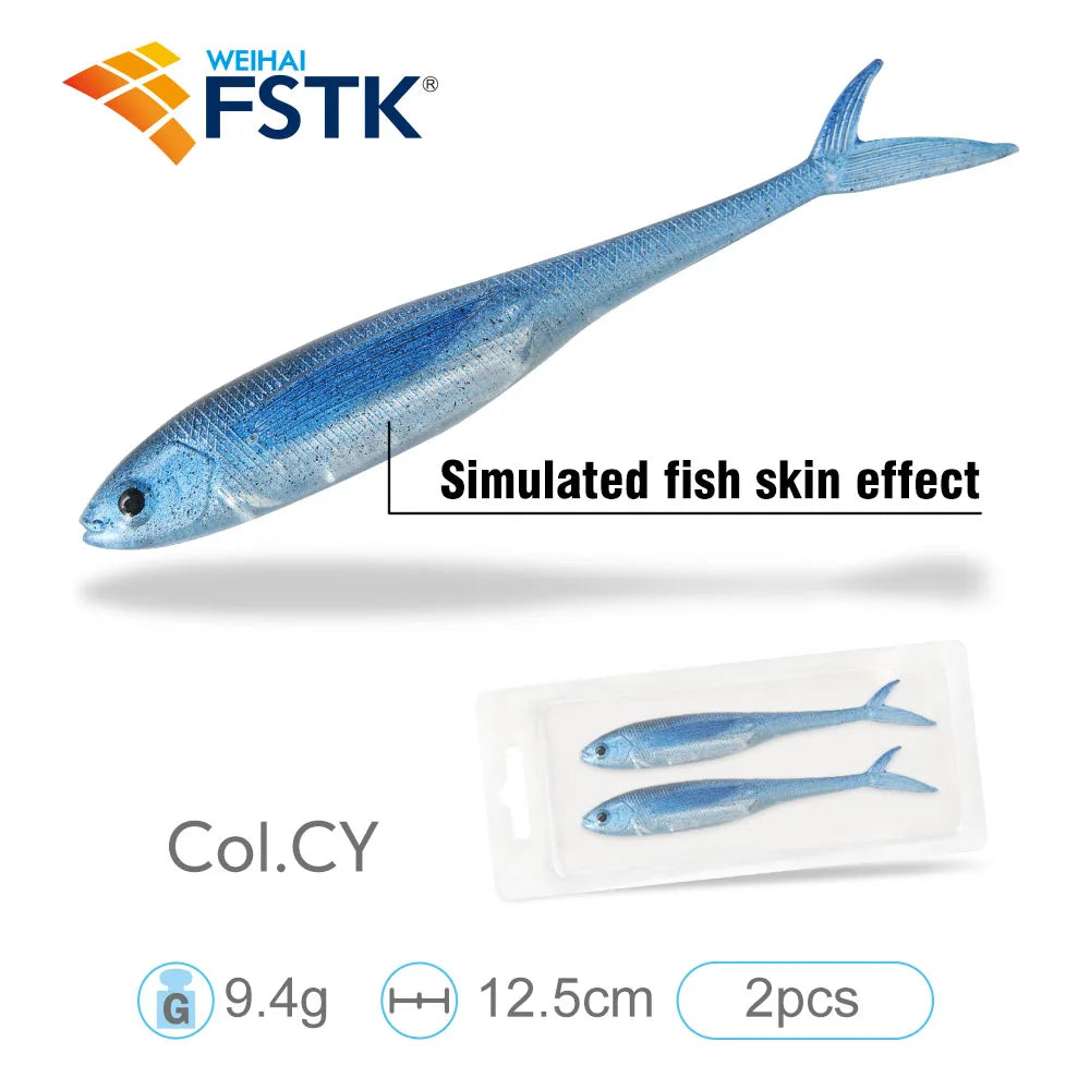 FSTK Realistic Swimbait Minnow (2-Pack, 9.4g) Bobber Bargain