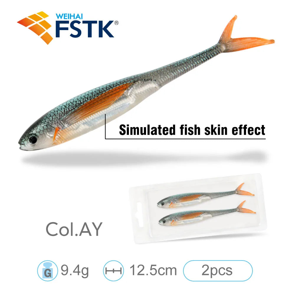 FSTK Realistic Swimbait Minnow (2-Pack, 9.4g) Bobber Bargain