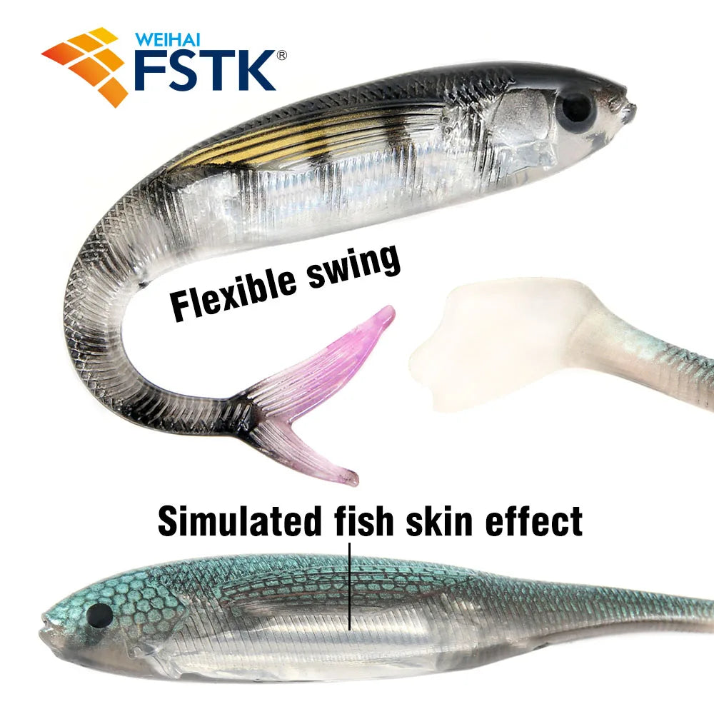 FSTK Realistic Swimbait Minnow (2-Pack, 9.4g) Bobber Bargain