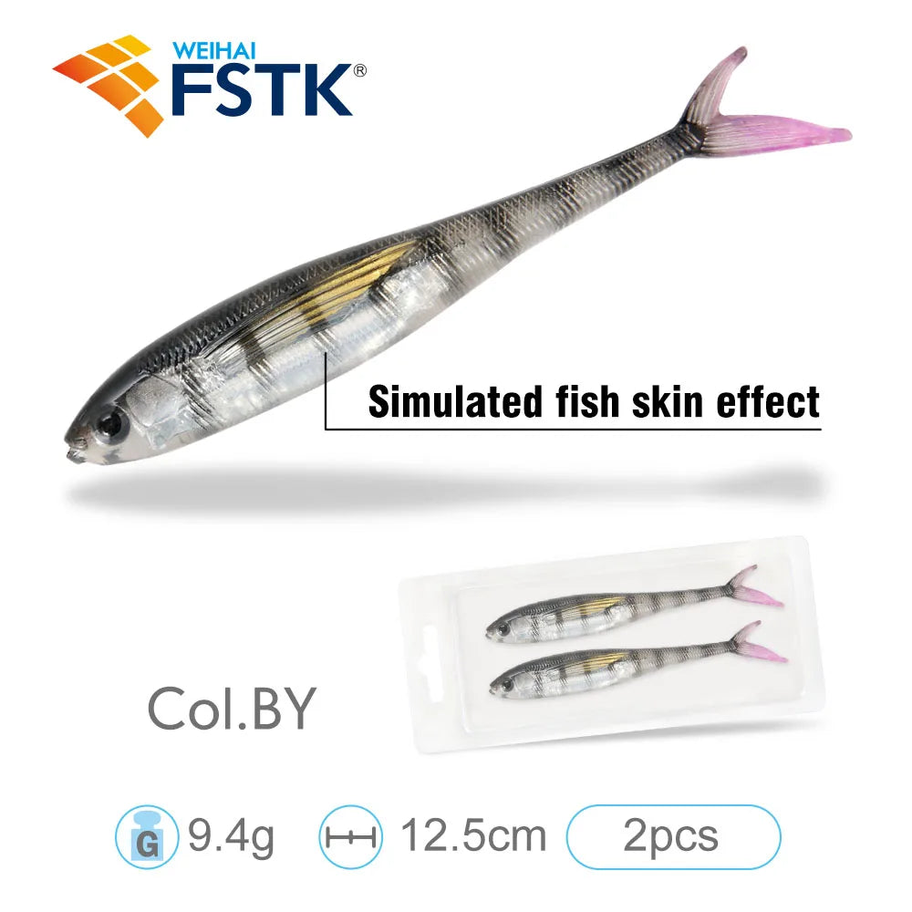 FSTK Realistic Swimbait Minnow (2-Pack, 9.4g) Bobber Bargain