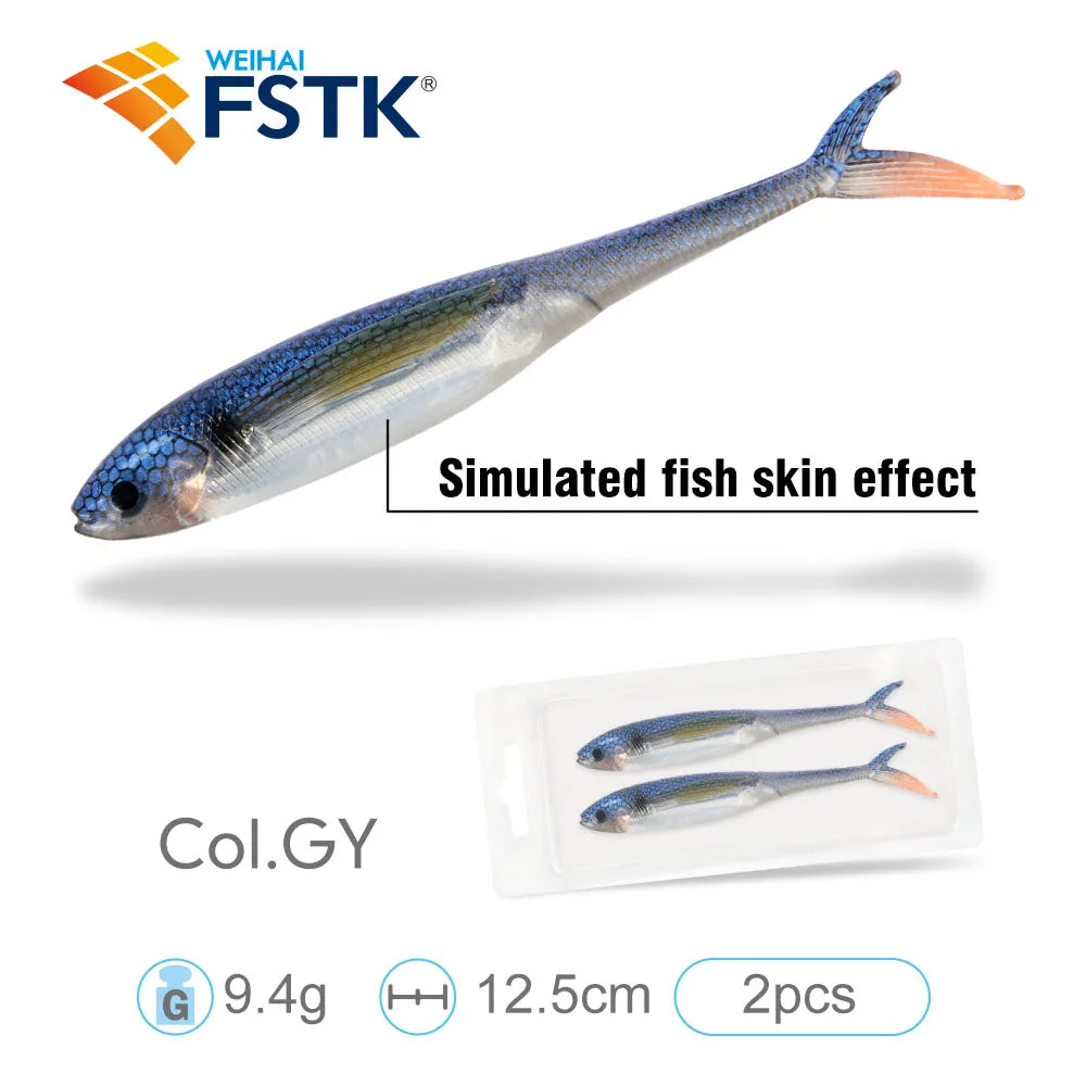 FSTK Realistic Swimbait Minnow (2-Pack, 9.4g) Bobber Bargain