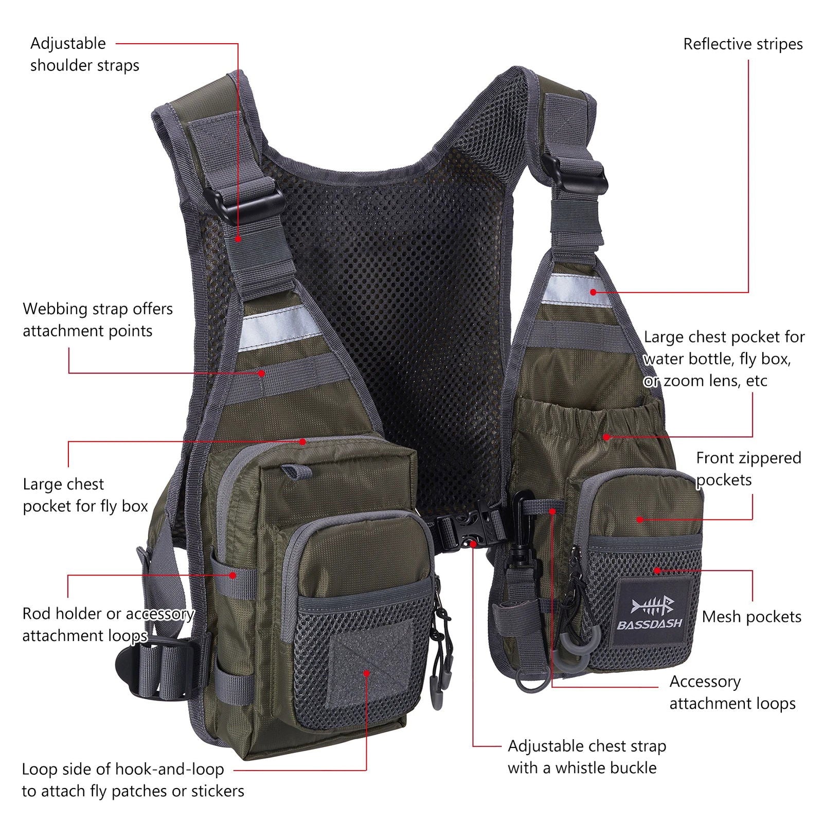 FV08 Lightweight Fishing Vest Bobber Bargain