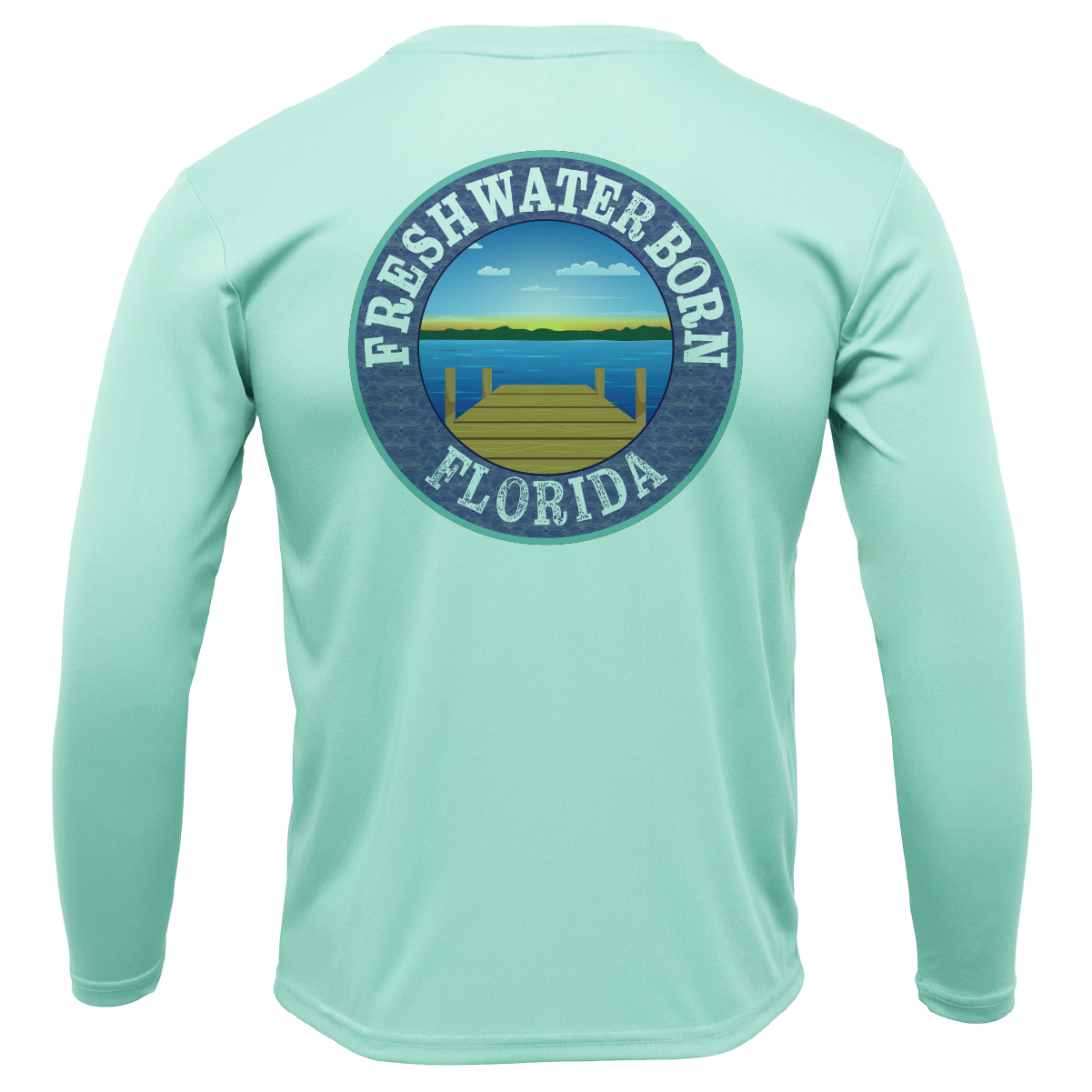 USF Green and Gold Freshwater Born Girl's Long Sleeve UPF 50+ Dry-Fit Shirt