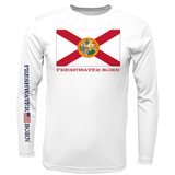 Florida Flag Freshwater Born Boy's Long Sleeve UPF 50+ Dry-Fit Shirt