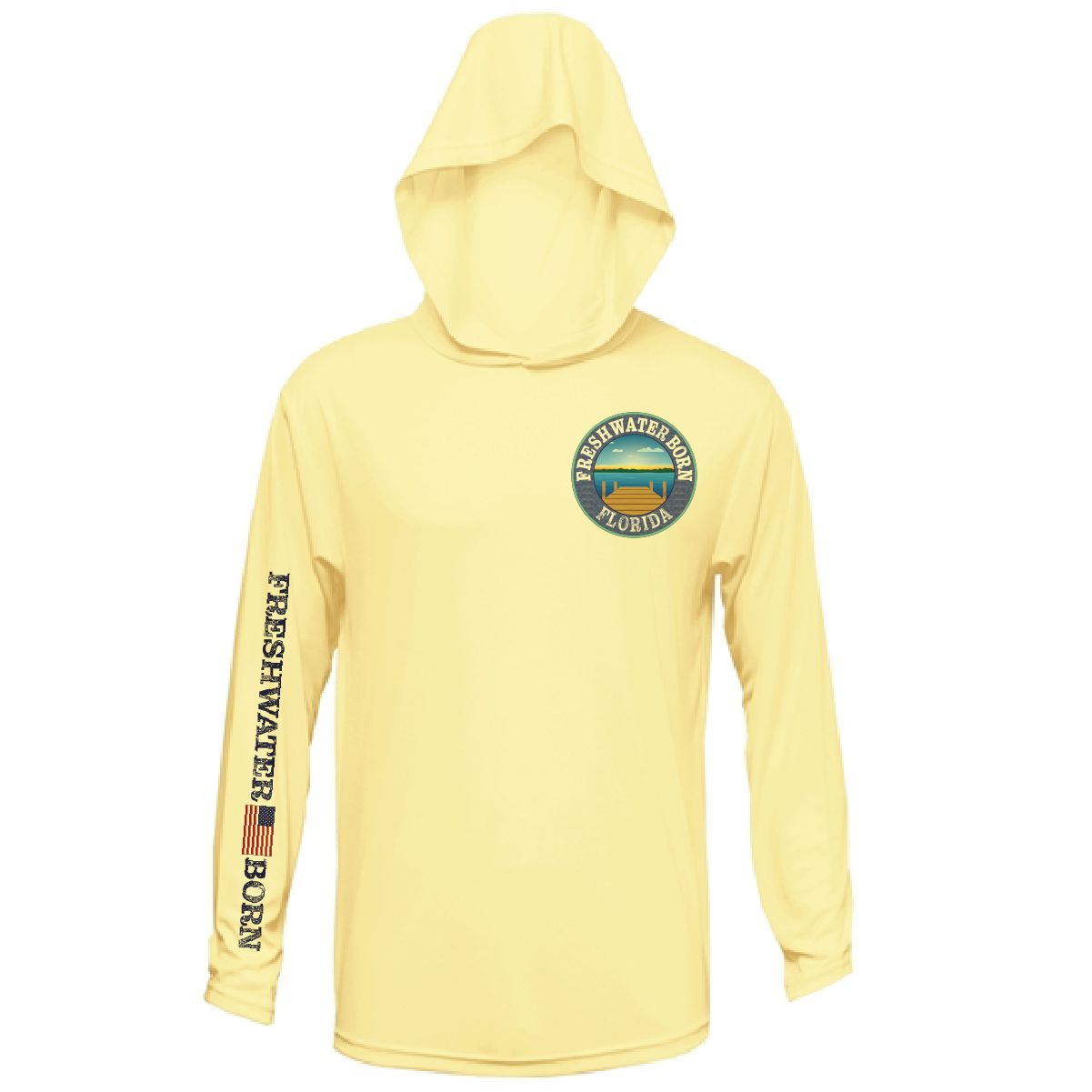 Florida Freshwater Born "All For Rum and Rum For All" Men's Long Sleeve UPF 50+ Dry-Fit Hoodie